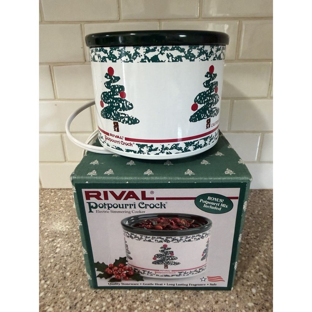 Rival Potpourri Crock Electric Simmer Christmas Tree Holiday Grannycore NEW